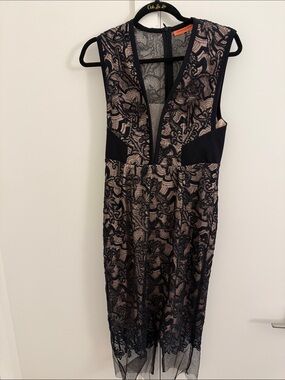 manning cartell black lace dress Lace mid-length dress